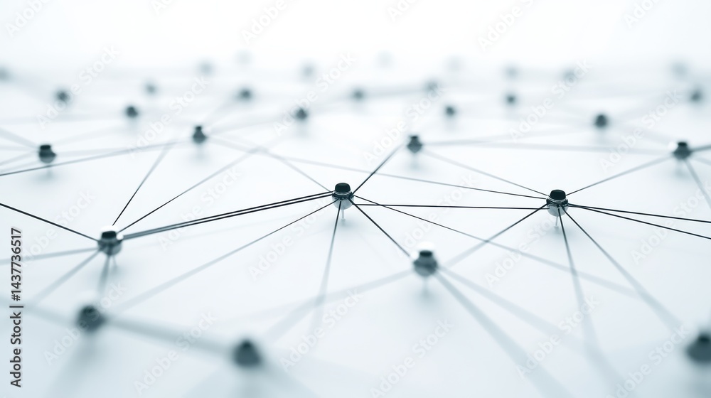 Abstract Network Connection with Dots and Lines in Soft Focus on Light Background Abstract Network Connection with Dots and Lines in Soft Focus on Light Background