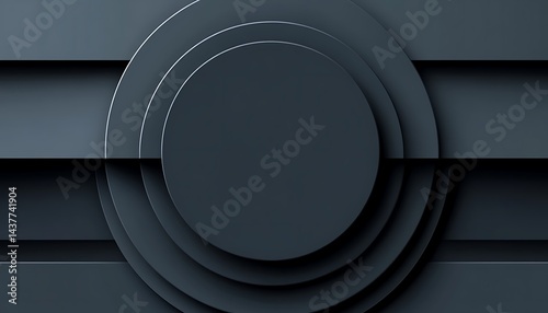 Dark grey concentric circles layered on horizontal bands