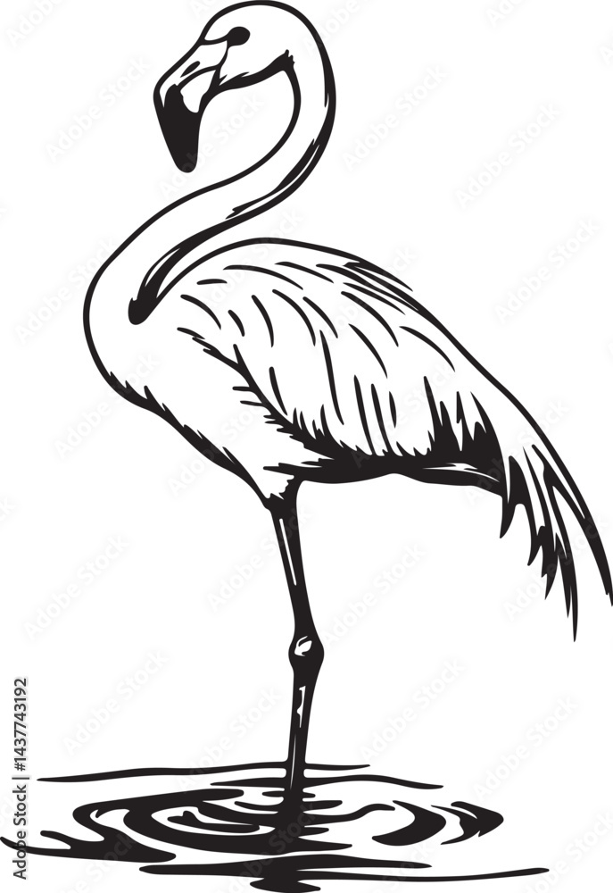 Obraz premium vector illustration of flamingo