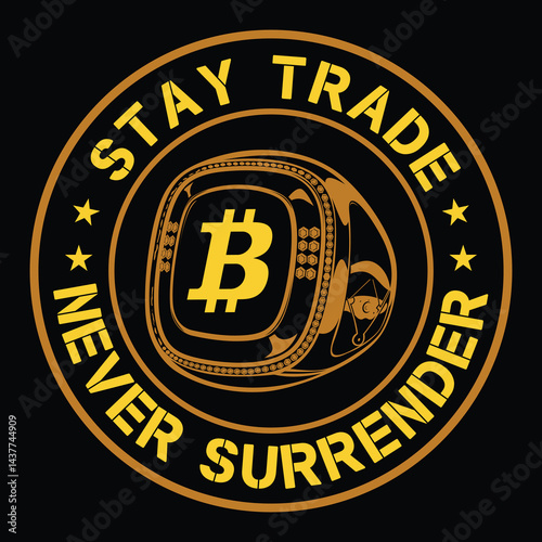 never surrender bitcoin ring.eps