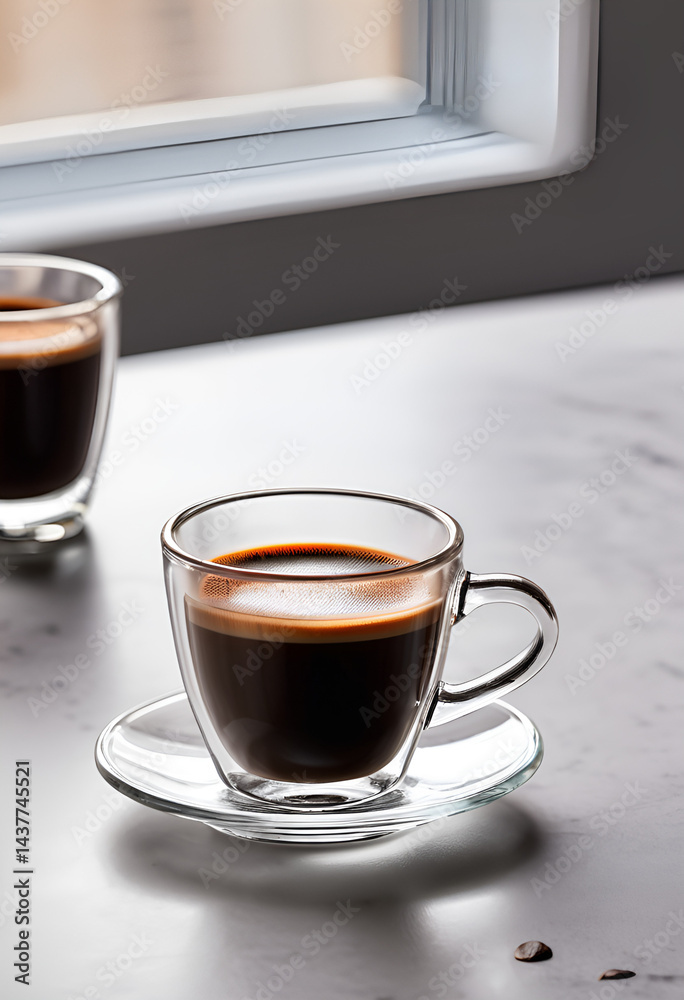 Naklejka premium a glass cup of latte