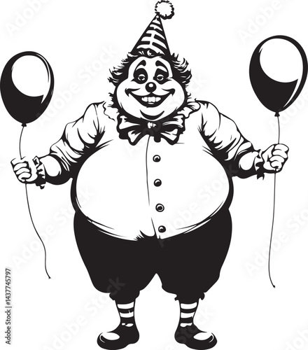 clown with balloons