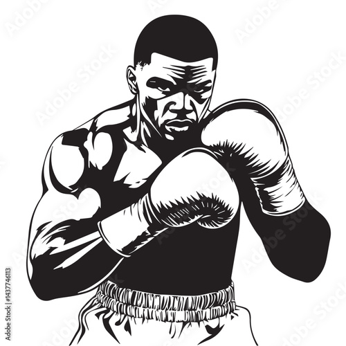 boxer with boxing gloves