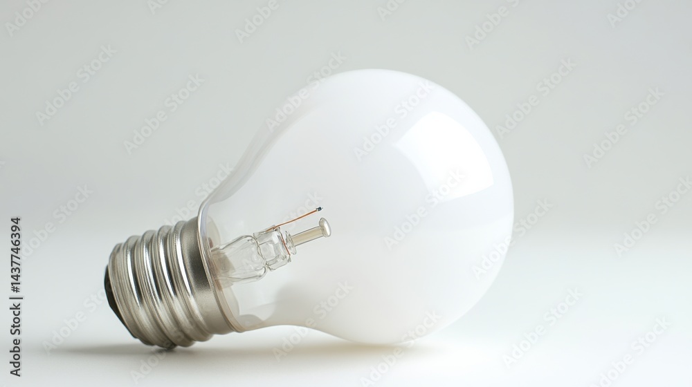 Light Bulb Glowing Inside A Minimalist Studio Setting With Soft Neutral Background Light Bulb Glowing Inside A Minimalist Studio Setting With Soft Neutral Background