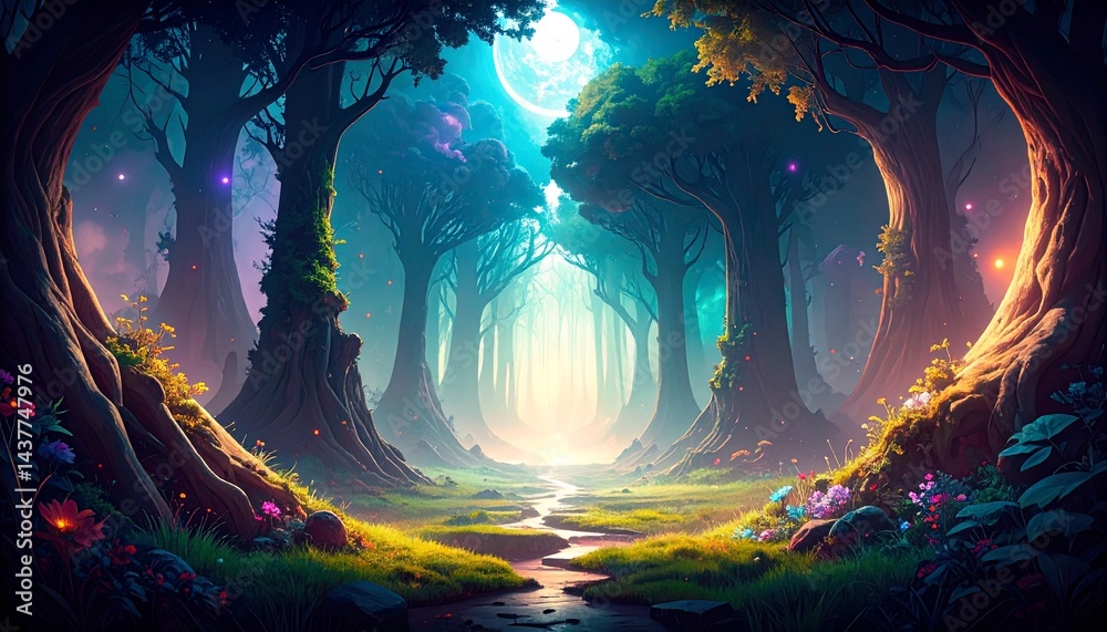 Obraz premium fantasy landscape with space