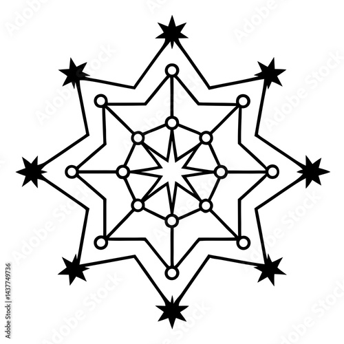 Sacred eclipse mandala illustration