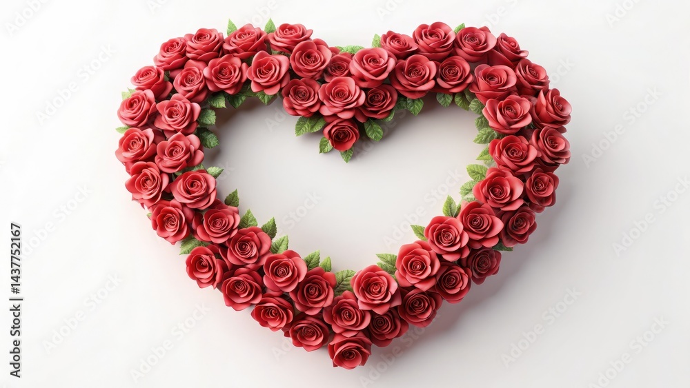 3D Heart Rose Wreath, Bokeh Background, Romantic Floral Design, Isolated High-Resolution Image 3D Heart Rose Wreath, Bokeh Background, Romantic Floral Design, Isolated High-Resolution Image