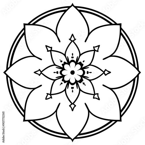 Sakura mandala with blooming cherry flowers