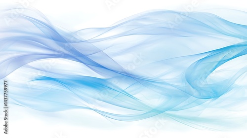Flowing blue waves design abstract art digital illustration minimalist style aesthetic view fluid motion