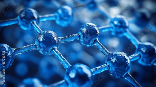 advanced blue molecular structure illustration for science and technology