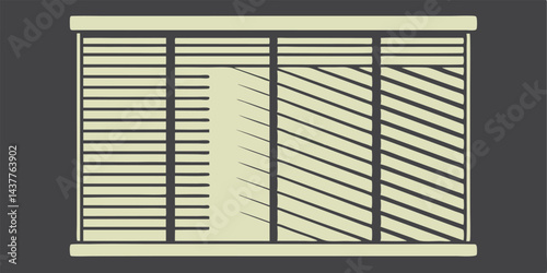 Modern Window Blinds Light and Shadow Interior Vector Silhouette