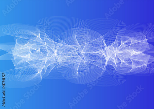 Light blue abstract background with a light stream of smoke spreading