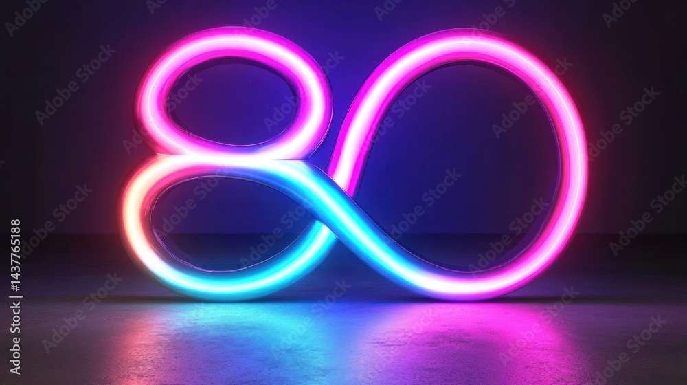 Neon 80s Infinity Symbol Neon 80s Infinity Symbol