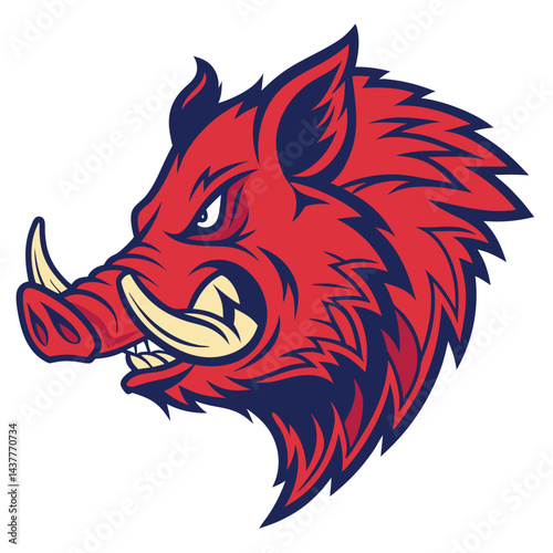 Aggressive boar head graphic