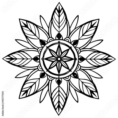 Spiritual mandala of feathers