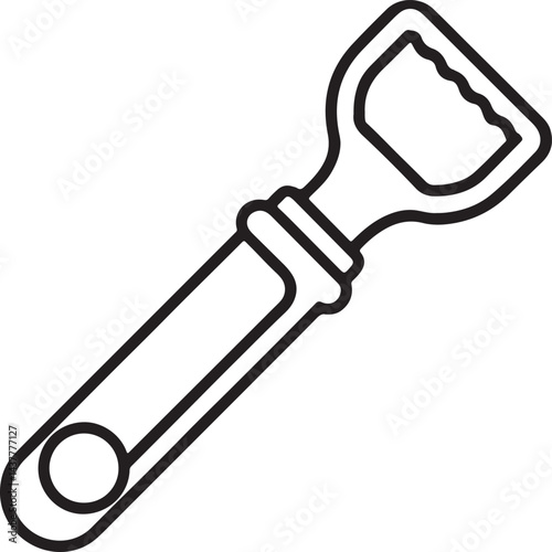 bottle opener line art, black outline, vector and illustration, coloring book page line art drawing