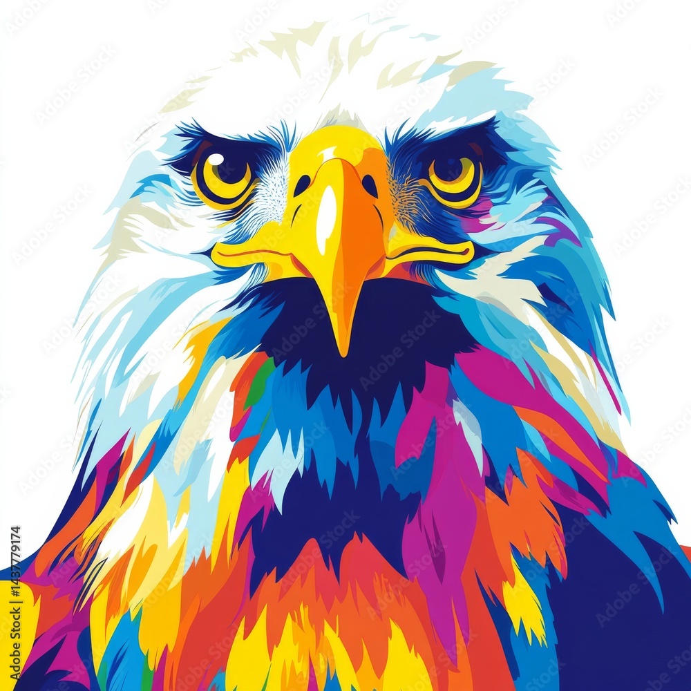 Obraz premium Eagle Portrait Illustration Watercolour Painting