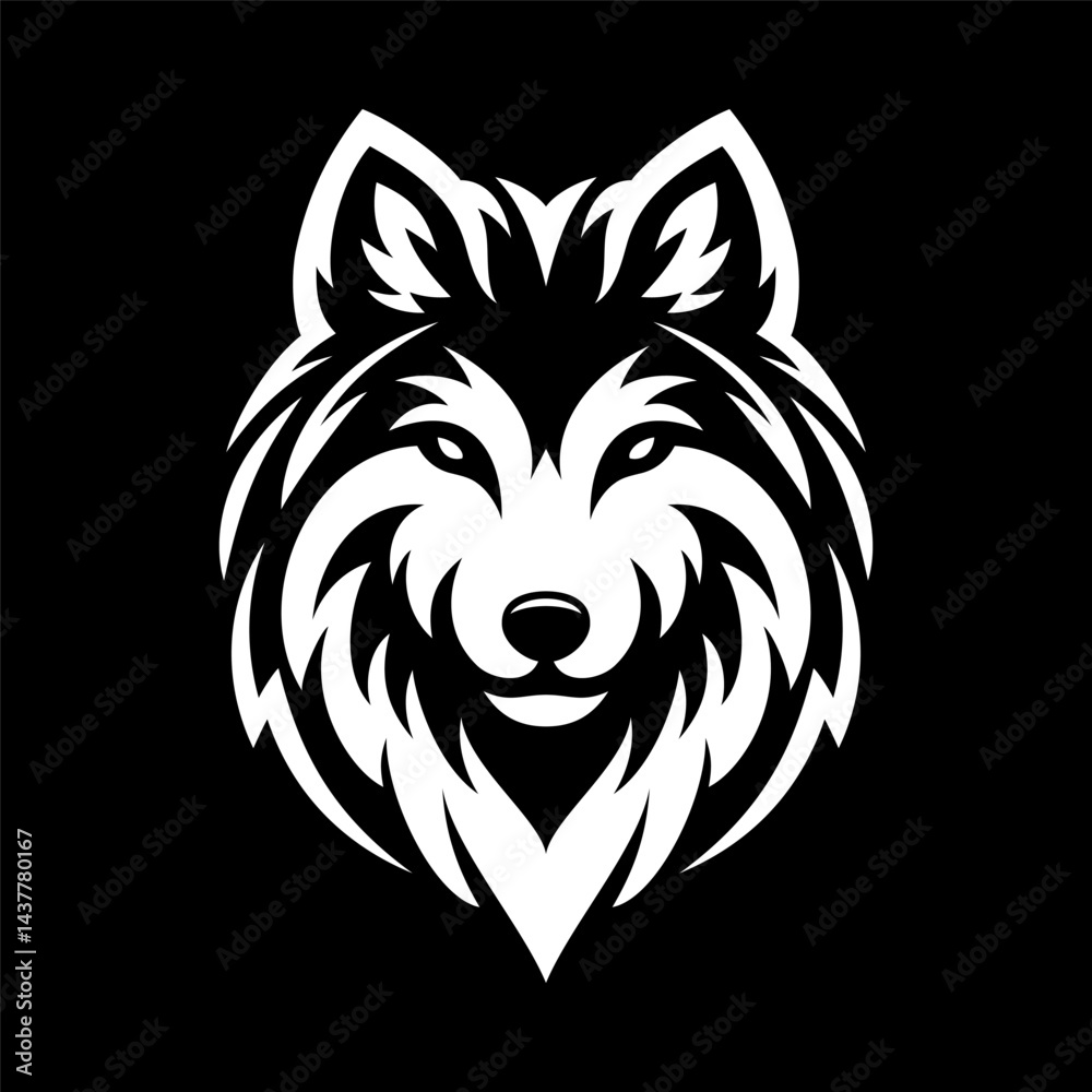 Fototapeta premium Wolf Head Logo Regal Insignia