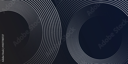 Blue abstract background with glowing circles. Swirl circular lines pattern. Geometric spiral. Twirl element. Modern graphic design. vector eps10