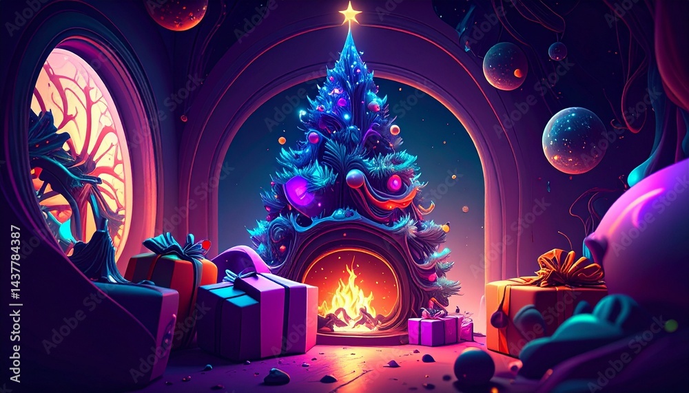 Obraz premium christmas lights background
