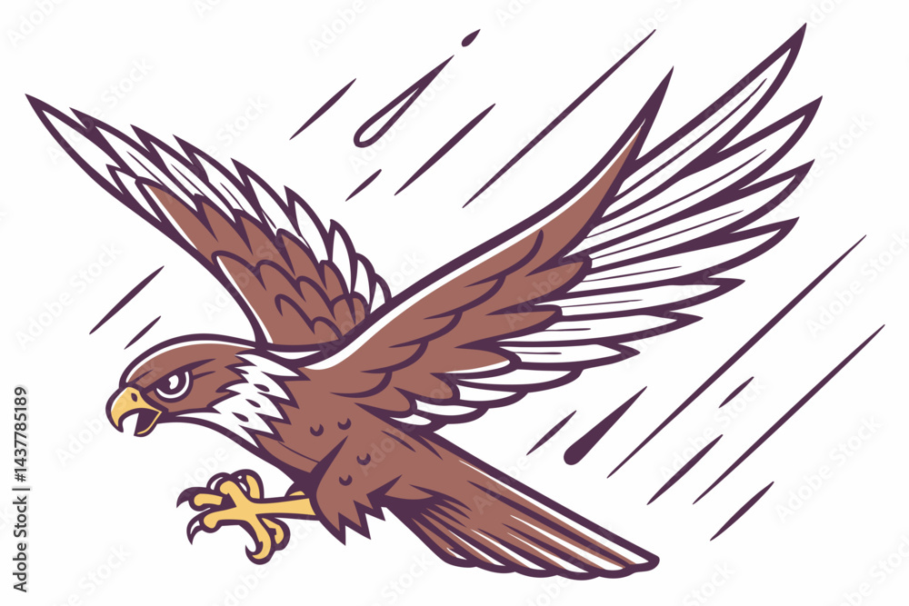 Fototapeta premium Falcon In Mid Dive Claws Extended Dynamic Pose