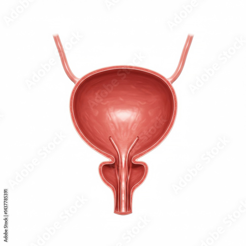 Human bladder isolated on a white