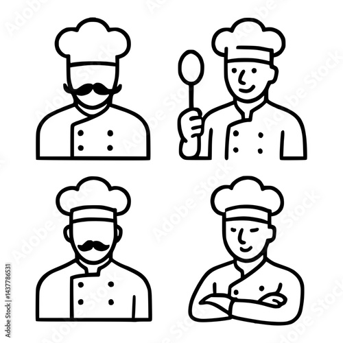 Sat of line art cocking logos 