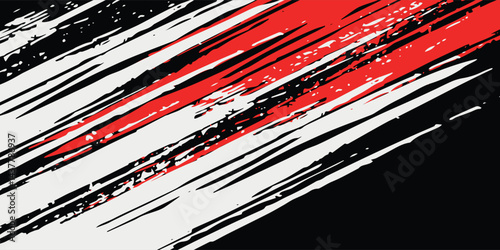 Aged gunge texture. Scratched black structure with red brush decorative illustration. Hand-drawn painted abstract background vector eps10