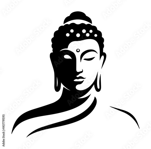buddha silhouette vector spiritual illustration