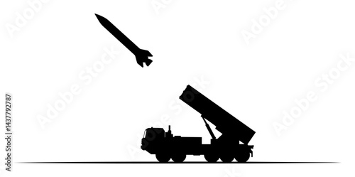 rocket launcher vehicle firing missile silhouette
