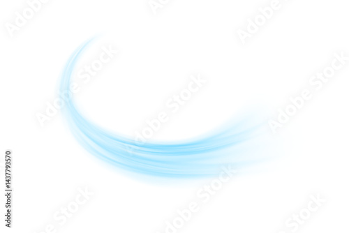 Dynamic blue speed waves. wavy path. Stream of fresh wind png. vector. Spiral light PNG. White background