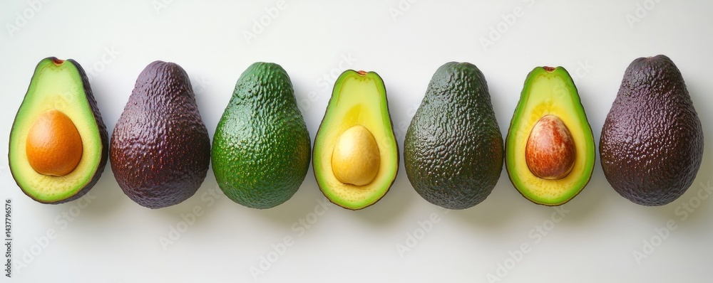 Fresh Avocados in a Row Fresh Avocados in a Row