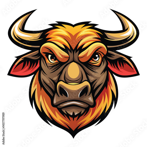 Powerful bull head graphic design