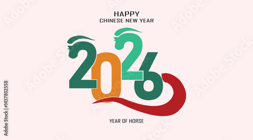 Happy Chinese New Year of Horse, 2026 greeting cards set. Festive lunar holiday postcard designs with eastern oriental zodiac symbol. Flat vector illustrations 
