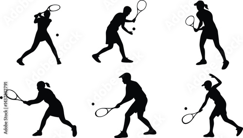 tennis player vector art