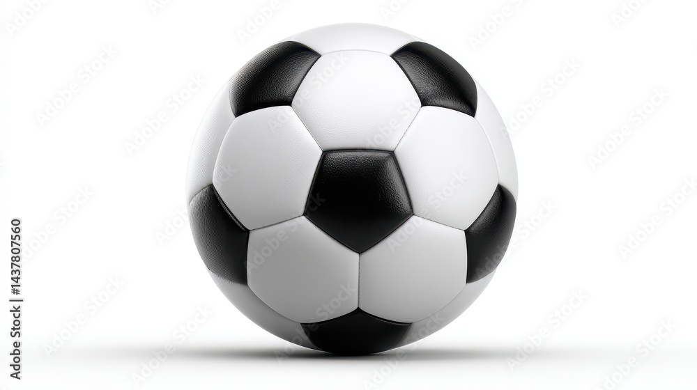 Dynamic soccer ball on white, a striking image for sports and athletics classic