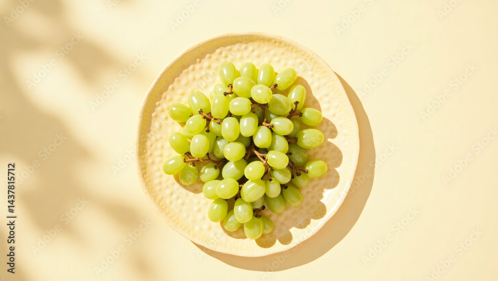 Fresh grapes in white plane top view Fresh grapes in white plane top view