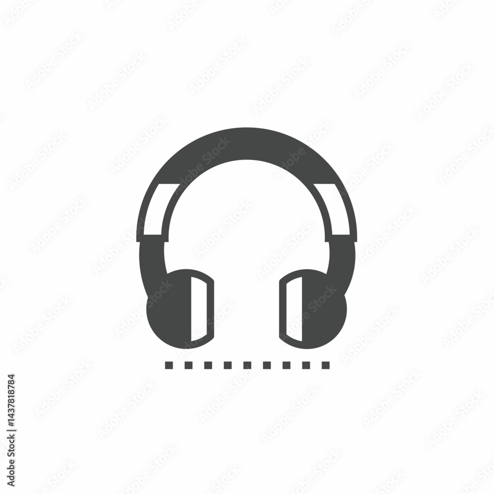 Vector icon template. Black and white headphone icon design. Stock vector template. Vector icon template. Black and white headphone icon design. Stock vector template.