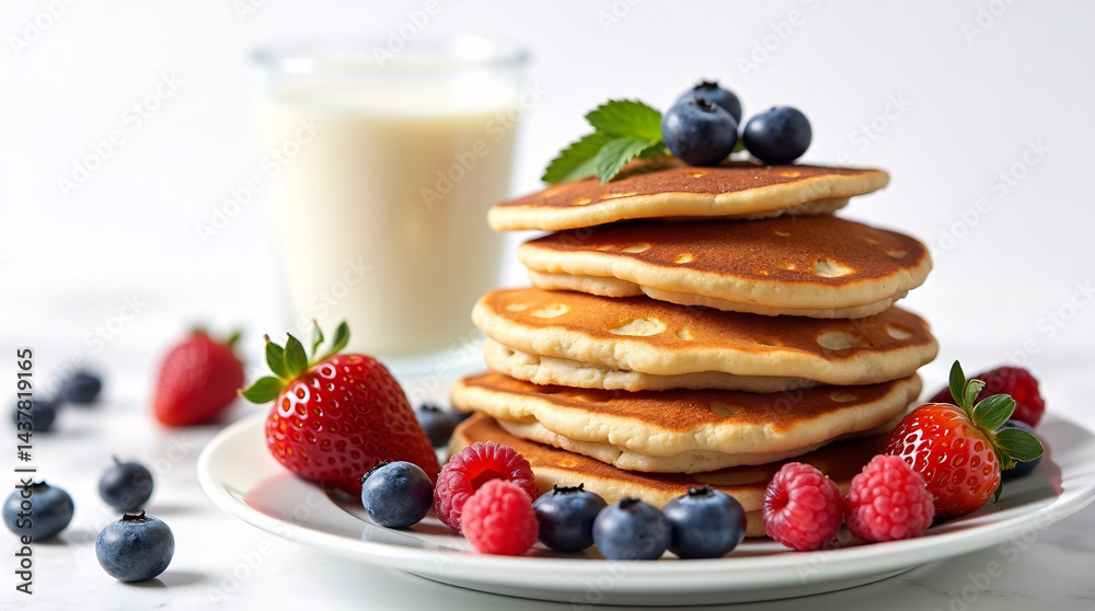 waffles with berries and milk waffles with berries and milk