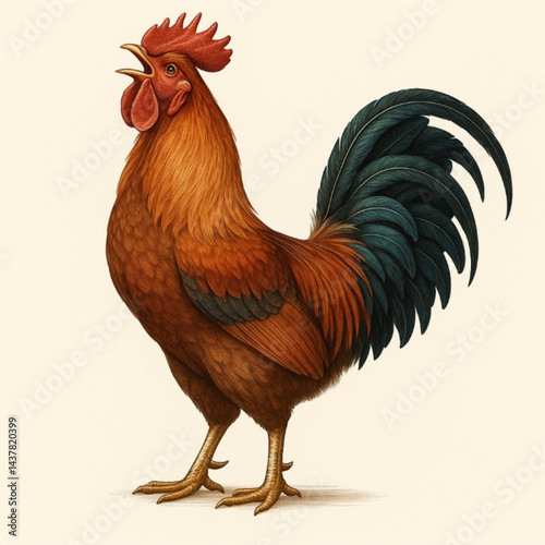 crowing rooster vector