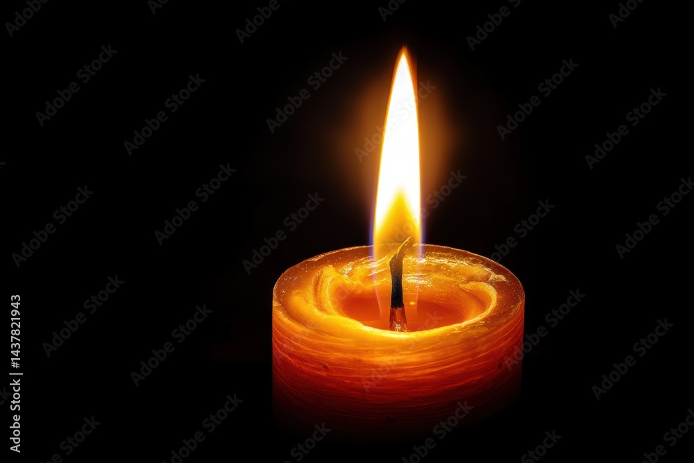 Candle flame flickering gently in darkness creates a serene and spiritual atmosphere with intricate wax details Candle flame flickering gently in darkness creates a serene and spiritual atmosphere with intricate wax details