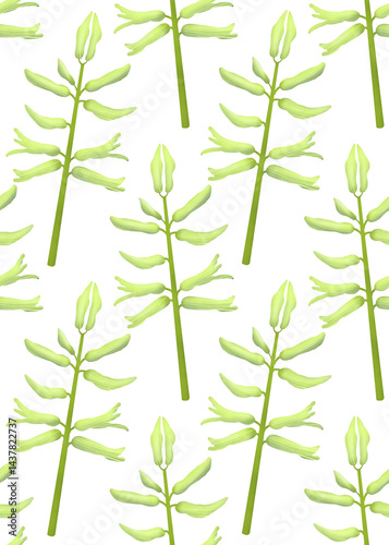 Watercolor illustration of hyacinth. Composition of plants. Seamless flower pattern