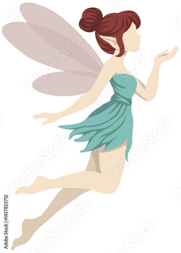 Sprite Fairy Blowing Pixie  Illustration.