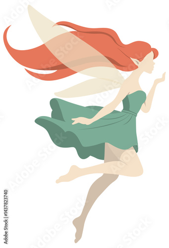 Sprite Fairy Blowing Pixie  Illustration.