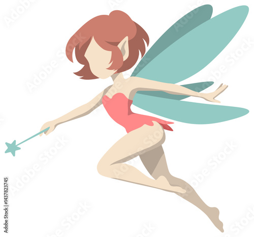 Sprite Fairy with Magin Wand Illustration.