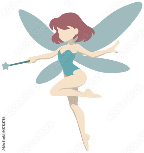 Sprite Fairy with Magin Wand Illustration.