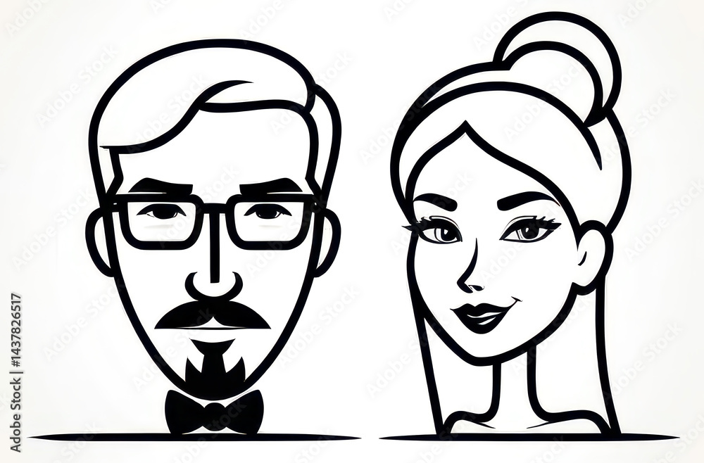 set of icons of avatars, group of people in cartoon, comics of persons set of icons of avatars, group of people in cartoon, comics of persons