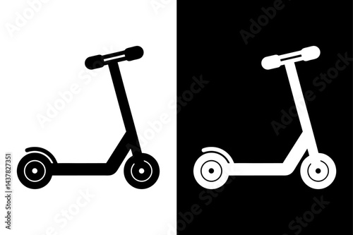 Modern Electric Scooter Silhouette High-Quality Vector Icon