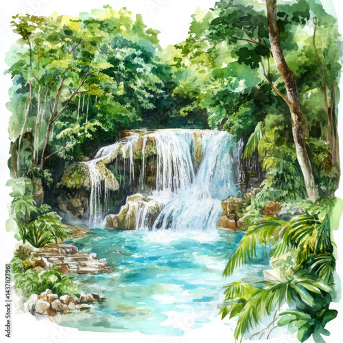 Realistic waterfall scene is so peaceful, like dream made real