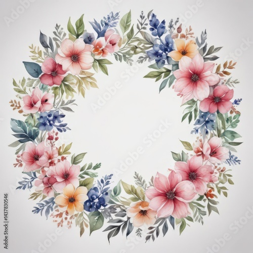 wreath of flowers, frame with flowers, floral frame with flowers